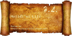 Hollósi Lili névjegykártya
